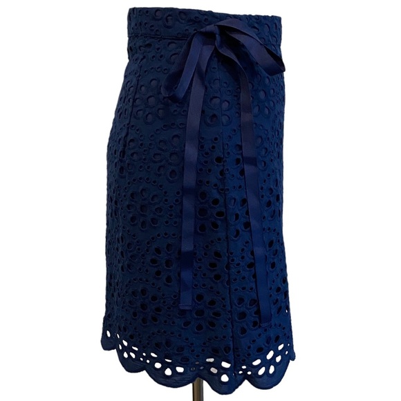 Cartolina Nantucket The Emma Navy Blue Eyelet Floral Skirt - Picture 6 of 14